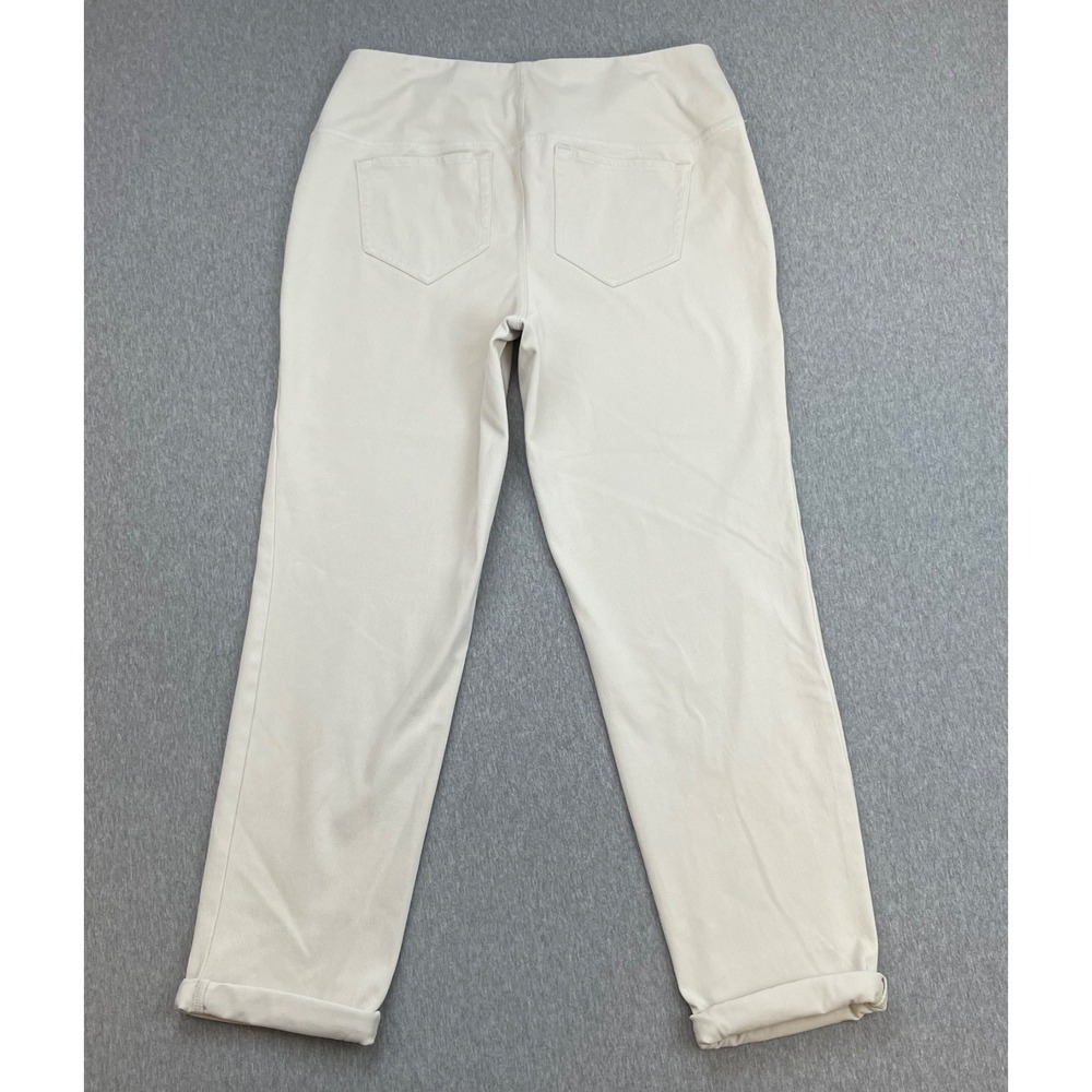 J Jill Pants Womens Medium White Cotton Blend Stretch Pull On Cuffedu - Picture 2 of 6